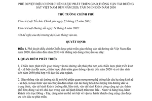 Quyết định 214/QĐ-TTg 2015 Chiến lược phát triển giao thông vận tải đường sắt Việt Nam đến 2020 2050