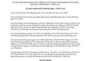 Quyết định 08/2015/QĐ-UBND hệ số quy đổi khoáng sản Bà Rịa Vũng Tàu