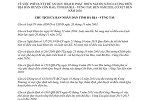 Quyết định 314/QĐ-UBND phát triển nguồn năng lượng Bà Rịa Vũng Tàu