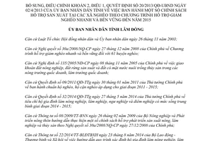 Quyết định 13/2015/QĐ-UBND điều chỉnh 20/2013/QĐ-UBND hỗ trợ sản xuất xã nghèo 2015 Lâm Đồng