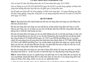 Quyết định 387/QĐ-UBND Bộ tiêu chí nông thôn mới nâng cao Đồng Nai 2015