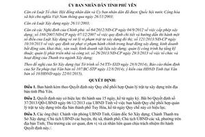 Quyết định 07/2015/QĐ-UBND Quy chế phối hợp Quản lý trật tự xây dựng Phú Yên
