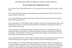 Quyết định 11/2015/QĐ-UBND công tác thi đua khen thưởng Kiên Giang