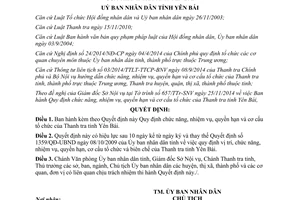 Quyết định 05/2015/QĐ-UBND chức năng nhiệm vụ quyền hạn cơ cấu tổ chức Thanh tra Yên Bái