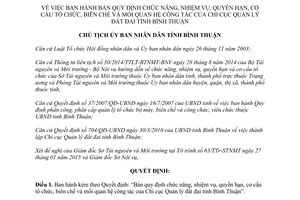 Quyết định 498/QĐ-UBND chức năng nhiệm vụ quyền hạn tổ chức Chi cục Quản lý đất đai Bình Thuận 2015
