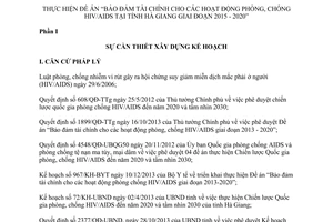 Kế hoạch 35/KH-UBND đề án đảm bảo tài chính các hoạt động phòng chống HIV AIDS Hà Giang 2015