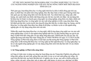 Chỉ thị 06/CT-UBND 2015 ứng dụng khoa học công nghệ phục vụ tái cơ cấu ngành nông nghiệp Gia Lai