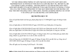 Quyết định 587/QĐ-BYT 2015 đính chính phụ cấp công viên chức y tế công lập chống dịch