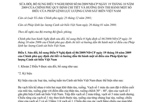 Nghị định 13/2015/NĐ-CP sửa đổi 86/2009/NĐ-CP hướng dẫn Pháp lệnh lực lượng Cảnh sát biển Việt Nam