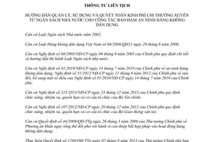 Thông tư liên tịch 21/2015/TTLT-BTC-BGTVT sử dụng quyết toán kinh phí từ ngân sách nhà nước