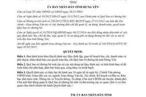 Quyết định 05/2015/QĐ-UBND thẩm định báo cáo quyết toán thu chi Quỹ bảo trì đường bộ Hưng Yên