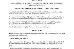 Quyết định 579/QĐ-BNN-TT 2015 phê duyệt quy hoạch phát triển ngành điều đến 2020 định hướng 2030
