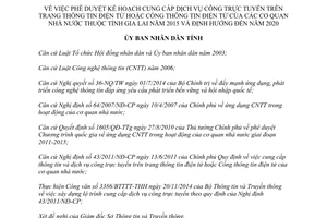 Quyết định 98/QĐ-UBND dịch vụ công trực tuyến trang thông tin cổng thông tin điện tử 2015 Gia Lai