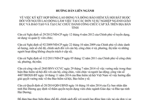 Hướng dẫn liên ngành 166/HDLN/SNV-BHXH 2015 ký kết hợp đồng lao động đóng bảo hiểm Hải Dương
