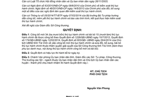 Quyết định 269/QĐ-UBND 2015 công bố mới bãi bỏ thủ tục hành chính của Sở Công thương Trà Vinh