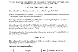 Quyết định 441/QĐ-UBND 2015 mức hỗ trợ chi phí đào tạo nghề miễn phí cho người khuyết tật Đắk Lắk