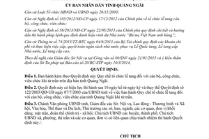 Quyết định 12/2015/QĐ-UBND tổ chức lễ tang cán bộ công viên chức khi từ trần Quảng Ngãi