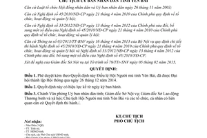 Quyết định 272/QĐ-UBND 2015 phê duyệt Điều lệ Hội Người mù Yên Bái