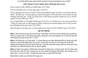 Quyết định 708/QĐ-UBND 2015 hỗ trợ doanh nghiệp nâng cao chất lượng sản phẩm 2012 2020 Quảng Nam