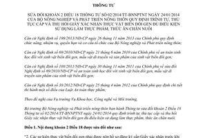 Thông tư 06/2015/TT-BNNPTNT sửa đổ 02/2014/TT-BNNPTNT Giấy xác nhận thực vật biến đổi gen