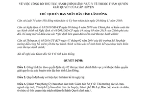 Quyết định 495/QĐ-UBND 2015 công bố thủ tục hành chính lĩnh vực y tế Lâm Đồng