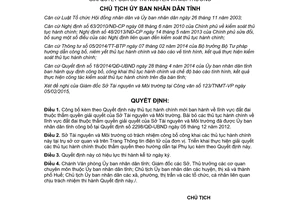 Quyết định 382/QĐ-UBND 2015 công bố thủ tục hành chính đất đai Thừa Thiên Huế