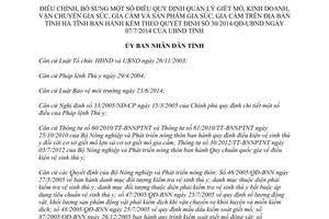 Quyết định 07/2015/QĐ-UBND điều chỉnh giết mổ kinh doanh gia súc gia cầm Hà Tĩnh 30/2014/QĐ-UBND