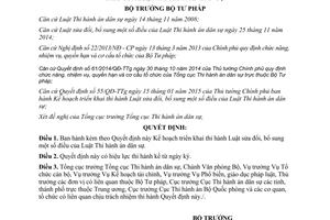 Quyết định 332/QĐ-BTP 2015 triển khai thi hành Luật Thi hành án dân sự sửa đổi