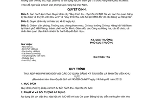 Quyết định 145/QĐ-CHHVN 2015 thu nộp hội phí IMO