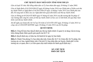 Quyết định 117/QĐ-UBND 2015 công bố thủ tục hành chính về quản lý sử dụng vắcxin Ninh Thuận