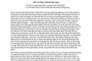 Công điện 269/CĐ-TTg đôn đốc thực hiện nhiệm vụ sau nghỉ Tết Nguyên đán Ất Mùi 2015