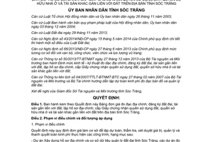 Quyết định 07/2015/QĐ-UBND bảng đơn giá đo đạc lập hồ sơ địa chính đăng ký đất đai Sóc Trăng