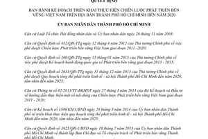 Quyết định 815/QĐ-UBND 2015 Chiến lược Phát triển bền vững Việt Nam Hồ Chí Minh 2020