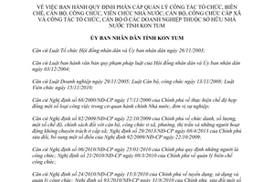 Quyết định 06/2015/QĐ-UBND tổ chức biên chế cán bộ công viên chức Nhà nước và doanh nghiệp Kon Tum