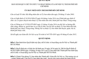 Quyết định 11/2015/QĐ-UBND Quy chế tổ chức hoạt động của Sở Nội vụ Hồ Chí Minh