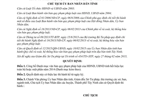 Quyết định 413/QĐ-UBND 2015 văn bản quy phạm pháp luật  hết hiệu lực toàn bộ một phần Tây Ninh