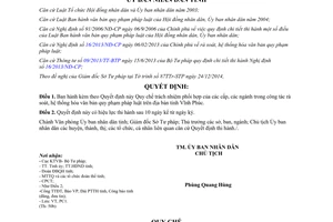 Quyết định 08/2015/QĐ-UBND phối hợp rà soát hệ thống hóa văn bản quy phạm pháp luật Vĩnh Phúc