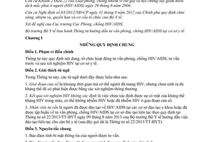 Thông tư 01/2015/TT-BYT hướng dẫn tư vấn phòng chống HIV/AIDS tại cơ sở y tế