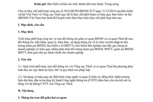 Công văn 381/BHXH-BT thực hiện quy chế phối hợp công tác Bảo hiểm xã hội Tổng cục Thuế 2015