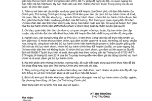 Công văn 254/BTP-KSTT thực hiện Kế hoạch đơn giản hóa thủ tục hành chính trọng tâm năm 2015