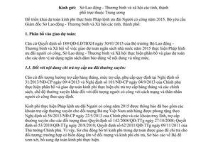 Công văn 429/LĐTBXH-KHTC dự toán kinh phí thực hiện Pháp lệnh ưu đãi Người có công năm 2015