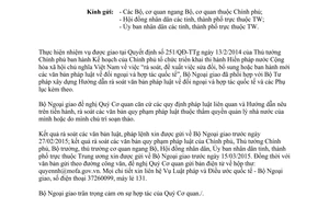 Công văn 378/BNG-LPQT 2015 rà soát văn bản pháp luật về đối ngoại triển khai thi hành Hiến pháp 2013