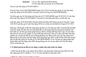Công văn 398/UBND-KTN 2015 thực hiện Luật Xây dựng 2014 Bình Dương