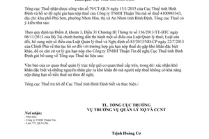 Công văn 453/TCT-QLN 2015 bổ sung hồ sơ gia hạn nộp thuế