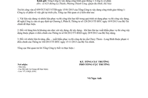 Công văn 1116/TCHQ-GSQL 2015 thủ tục hải quan vật liệu xây dựng thi công cầu