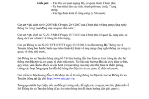Công văn 430/BTTTT-CATTT 2015 an toàn trật tự hệ thống thư điện tử cơ quan tổ chức nhà nước