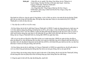 Công văn 1010/UBND-XDGT 2015 quản lý hè đường trật tự văn minh đô thị Hà Nội