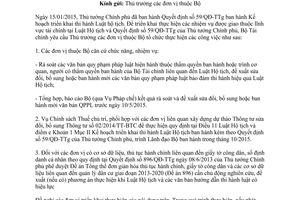 Công văn 2165/BTC-PC 2015 triển khai thi hành Luật Hộ tịch theo Quyết định 59/QĐ-TTg