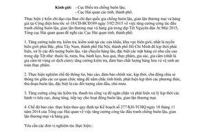 Công văn 1282/TCHQ-ĐTCBL chống buôn lậu gian lận thương mại Tết Nguyên đán 2015