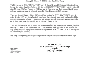 Công văn 1636/BCT-CNNg 2015 quản lý chất lượng thép sản xuất trong nước thép nhập khẩu
